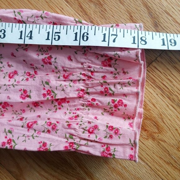 Vintage Ditsy Floral Long Sleeve Print Feminine Square Neck Lace Trim - Picture 16 of 16